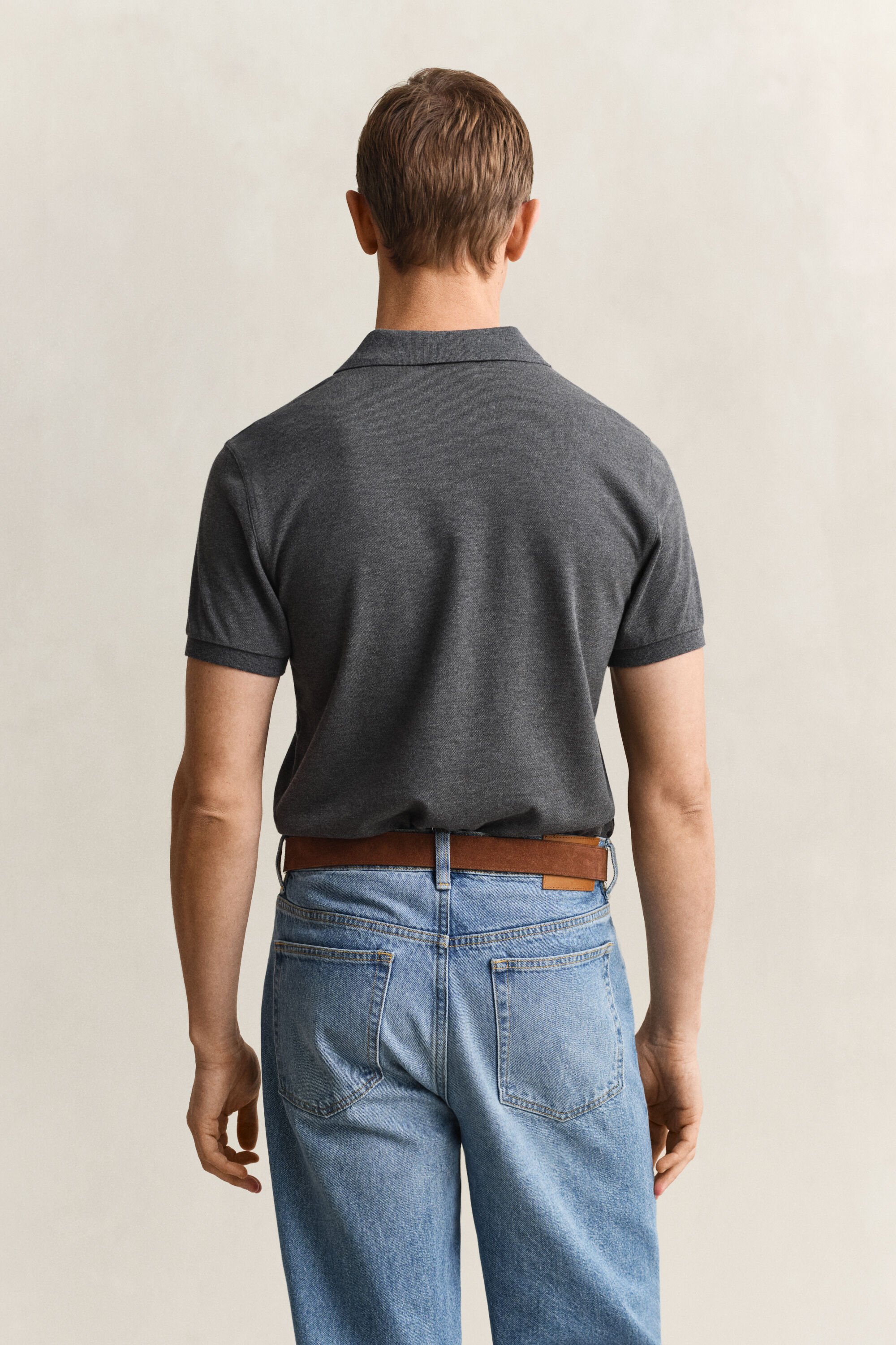 Polo coupe slim en coton piqué Shield