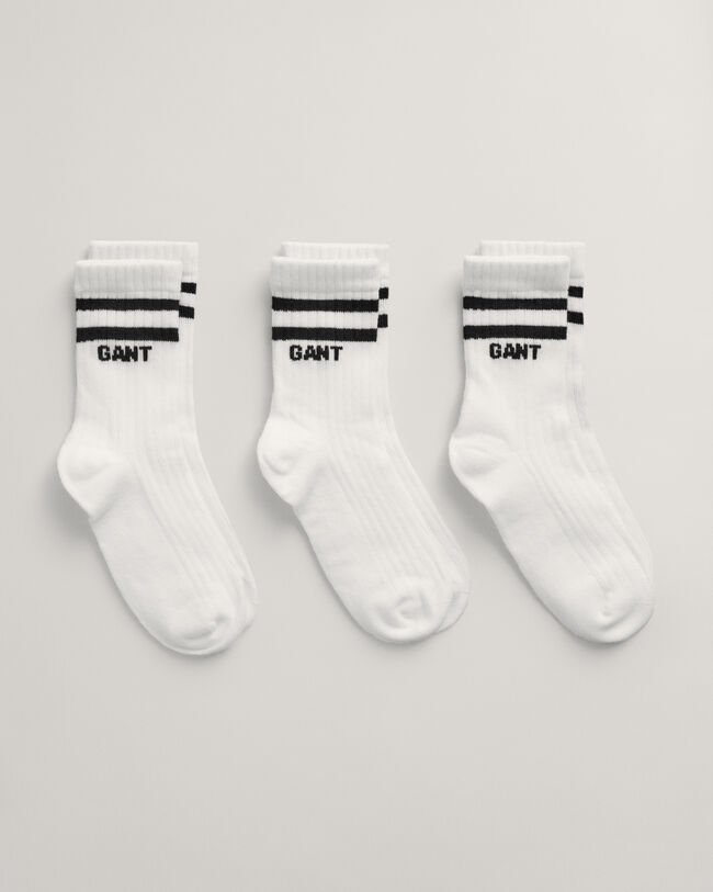 Kids 3er-Pack Gerippte Logo-Socken