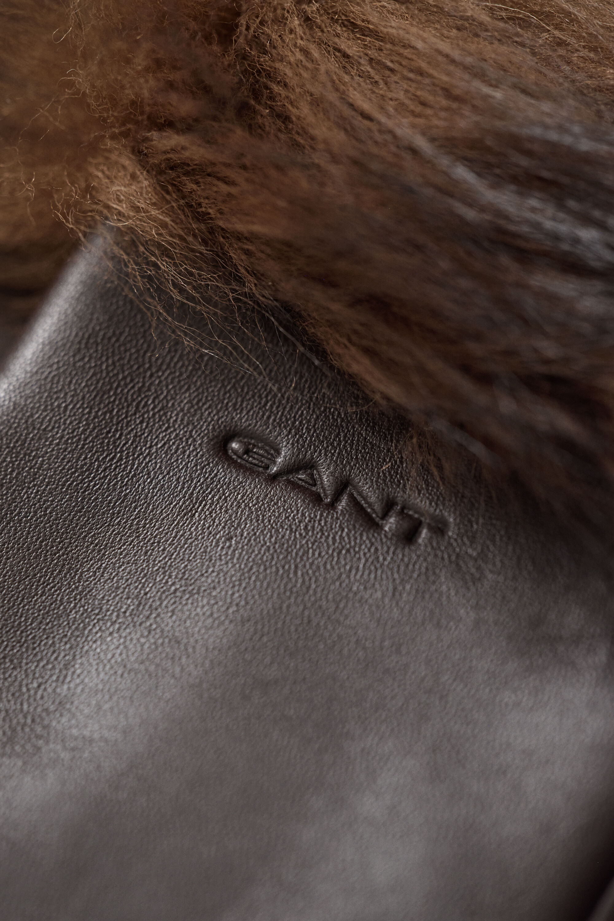 Lederhandschuhe mit Shearling-Bündchen