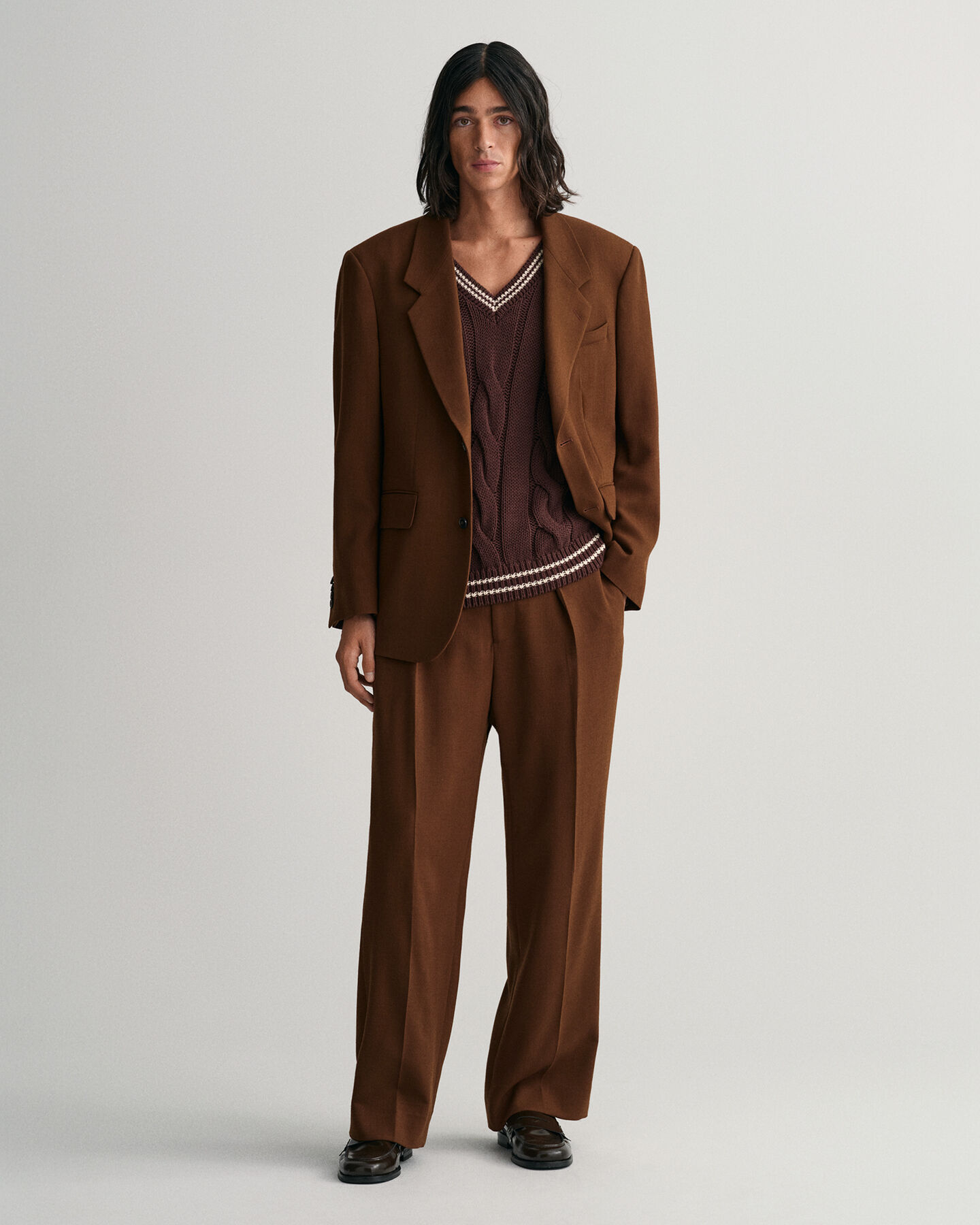 Oversized Wollkrepp Anzugsakko