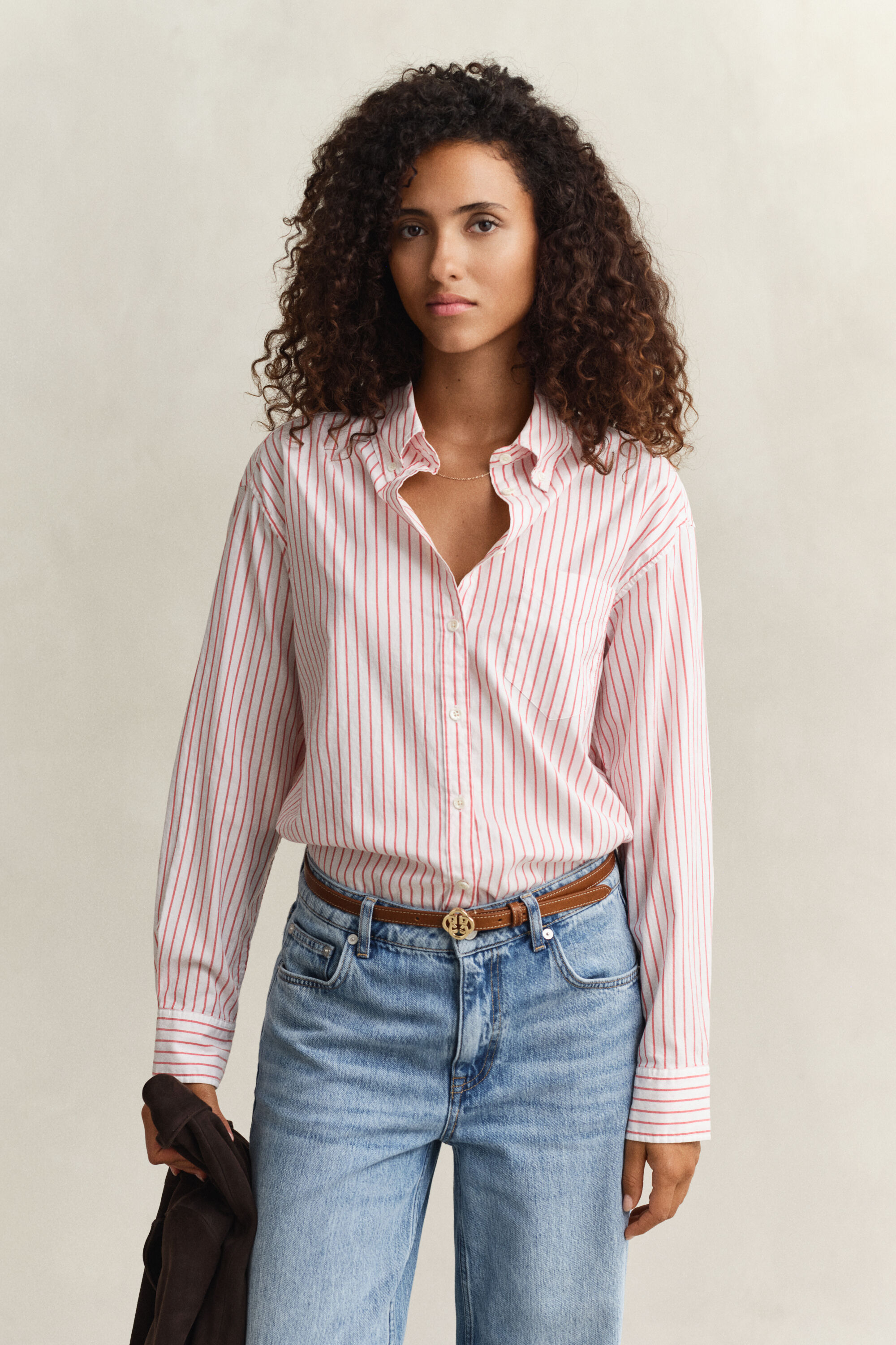 Luxury Oxford-Bluse mit Streifen