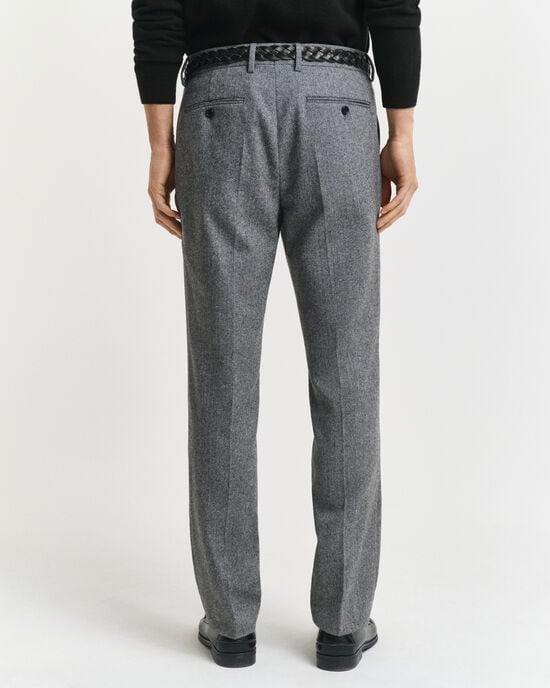 Slim Fit Herringbone Anzughose aus Flanell