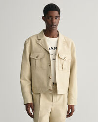 Relaxed Fit Baumwoll Leinen Anzugsakko