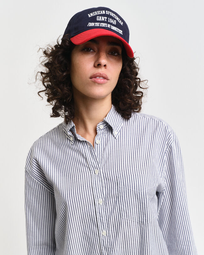 Gestreifte Relaxed Fit Luxury Oxford-Bluse