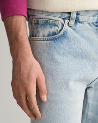 Loose Fit Jeans aus Denim mit leichter Waschung