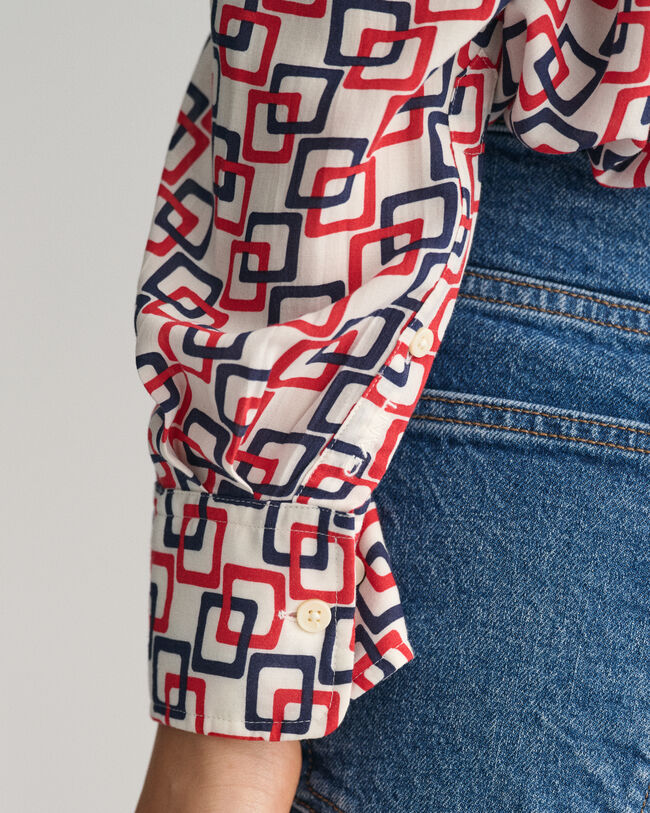 Relaxed Fit Bluse mit geometrischem Print