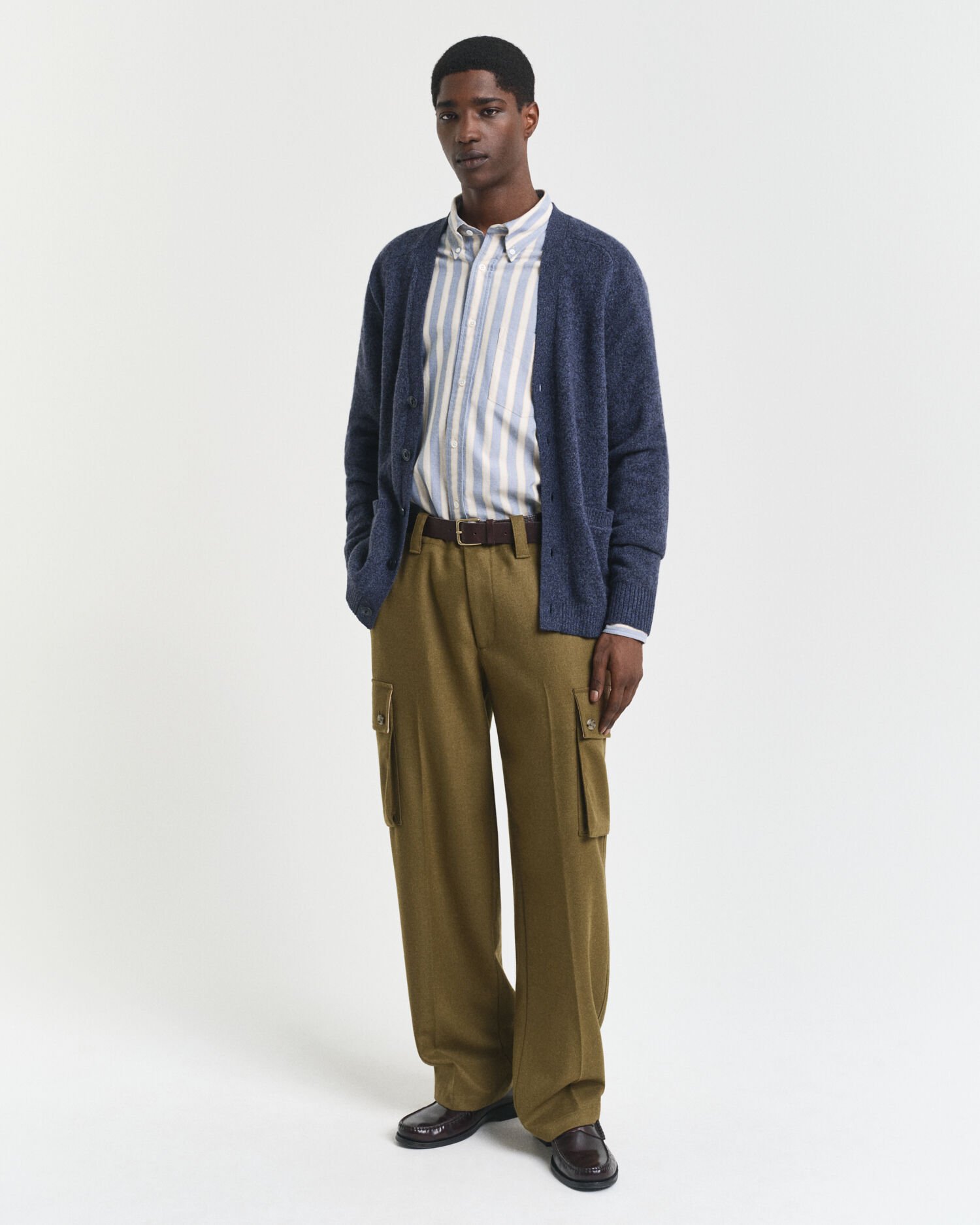 Mouliné Strickjacke aus Wollmix