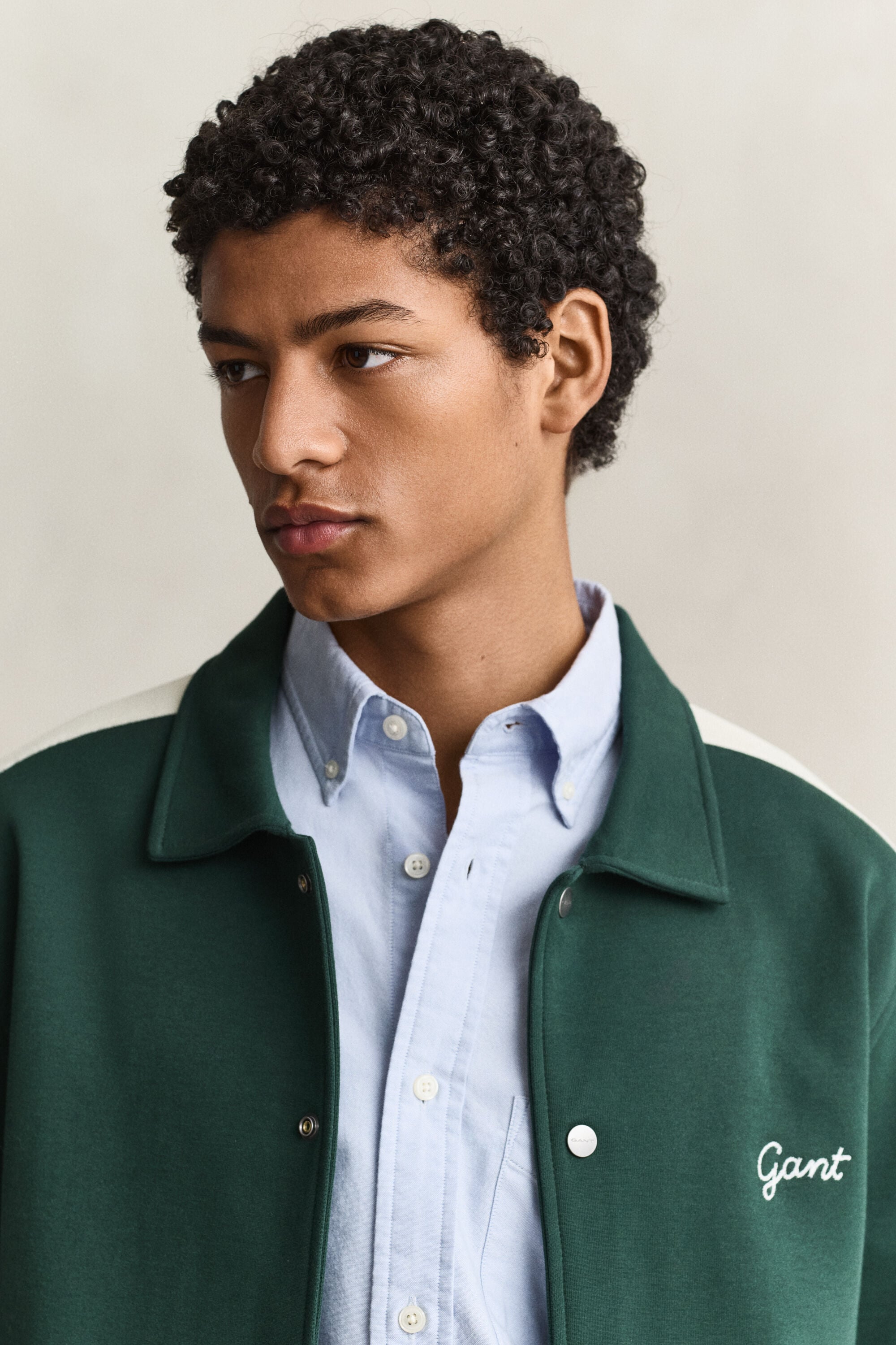 Interlock Jacke mit Knopfleiste