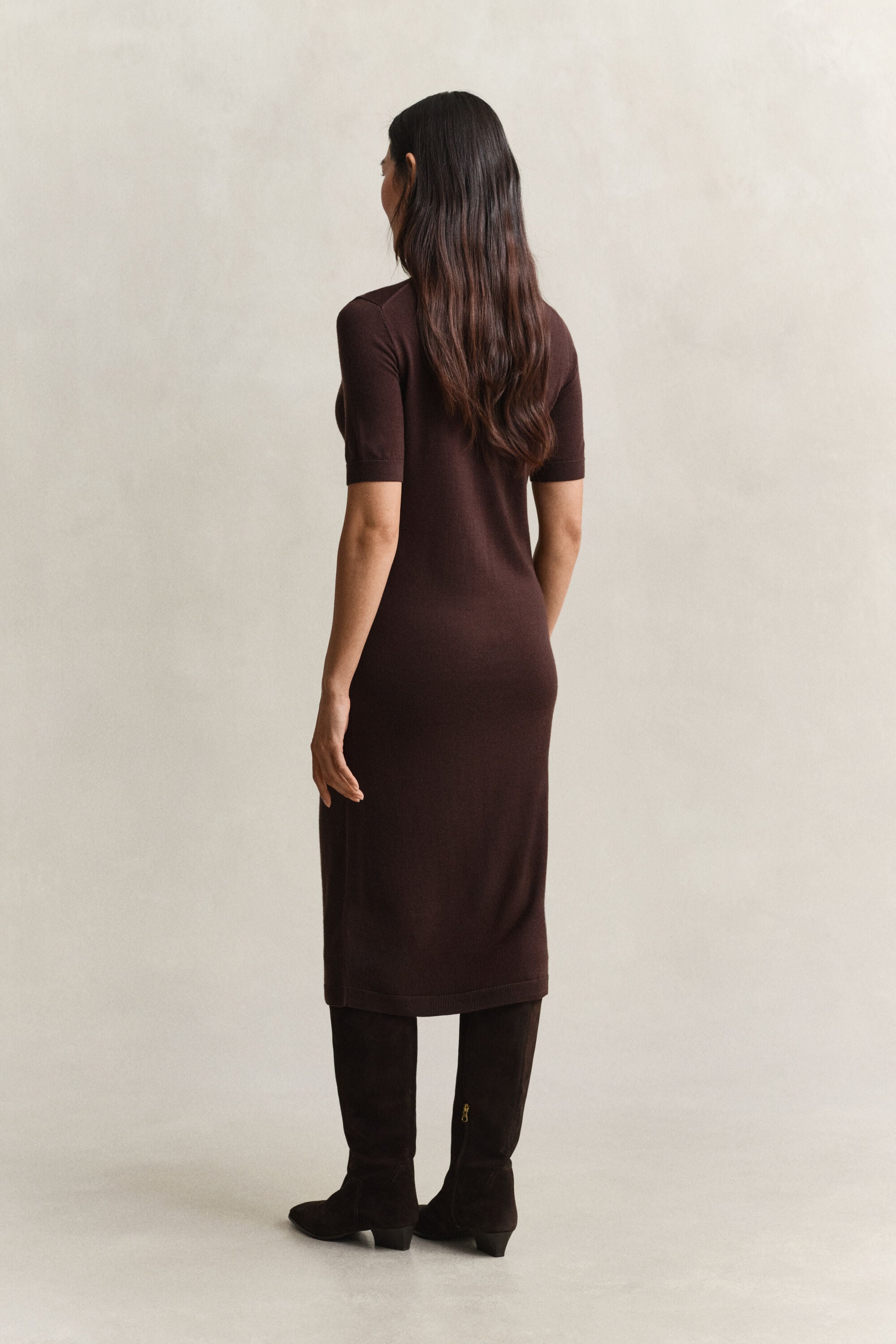 Rollkragenkleid aus Merinowolle
