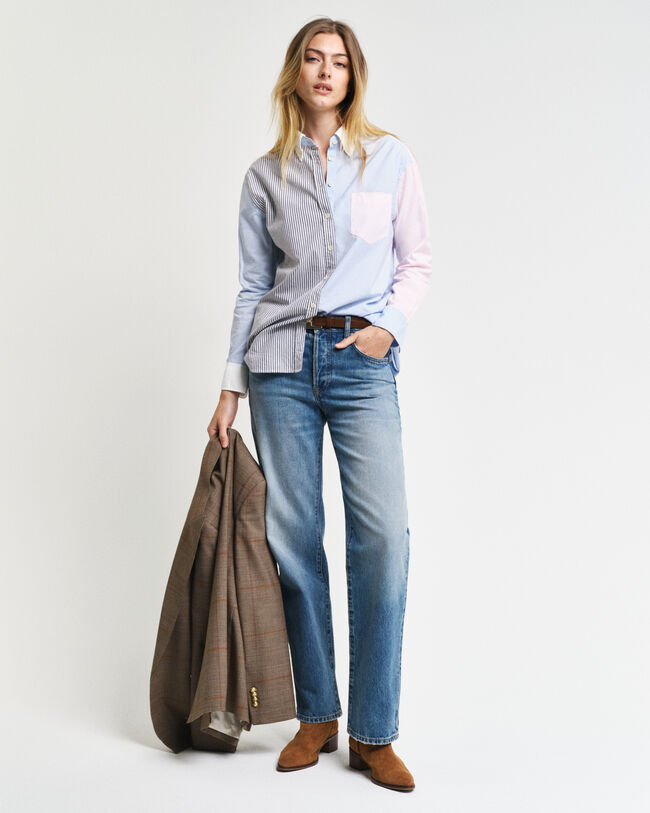 Relaxed Fit Patchwork Bluse