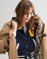 Kurzmantel mit Lederkragen