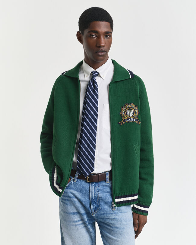 GANT 1949 Graphic Strickjacke mit Reißverschluss