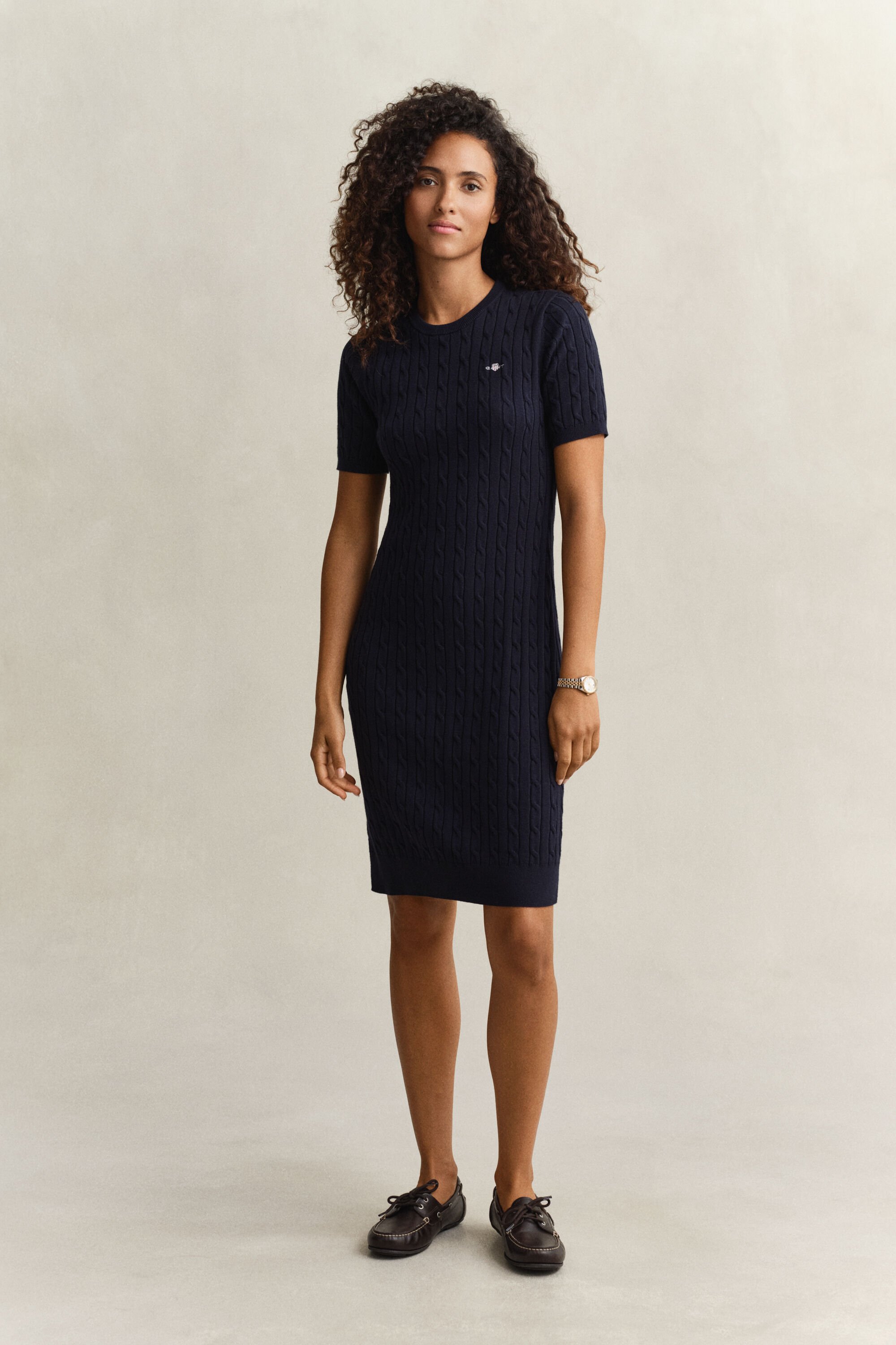 Cotton Cable Knit Dress