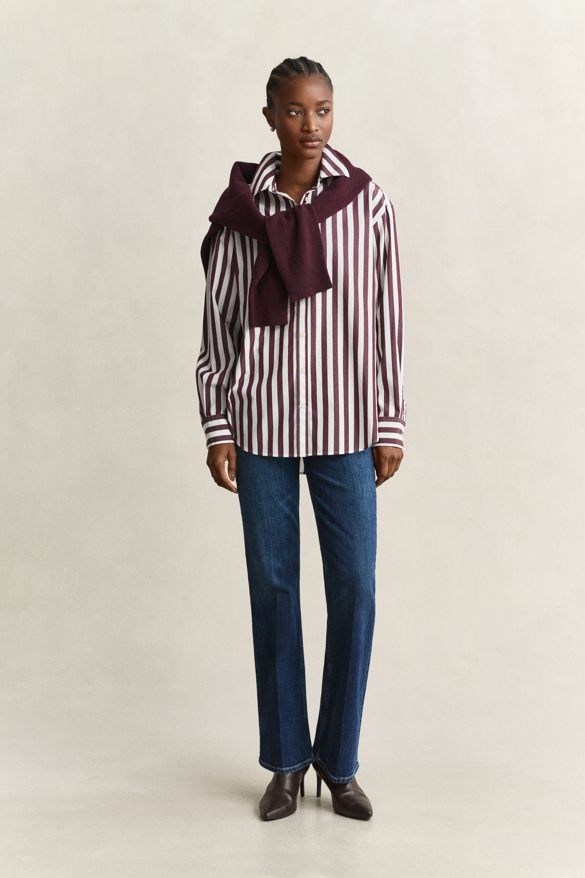 Camicia in popeline a righe relaxed