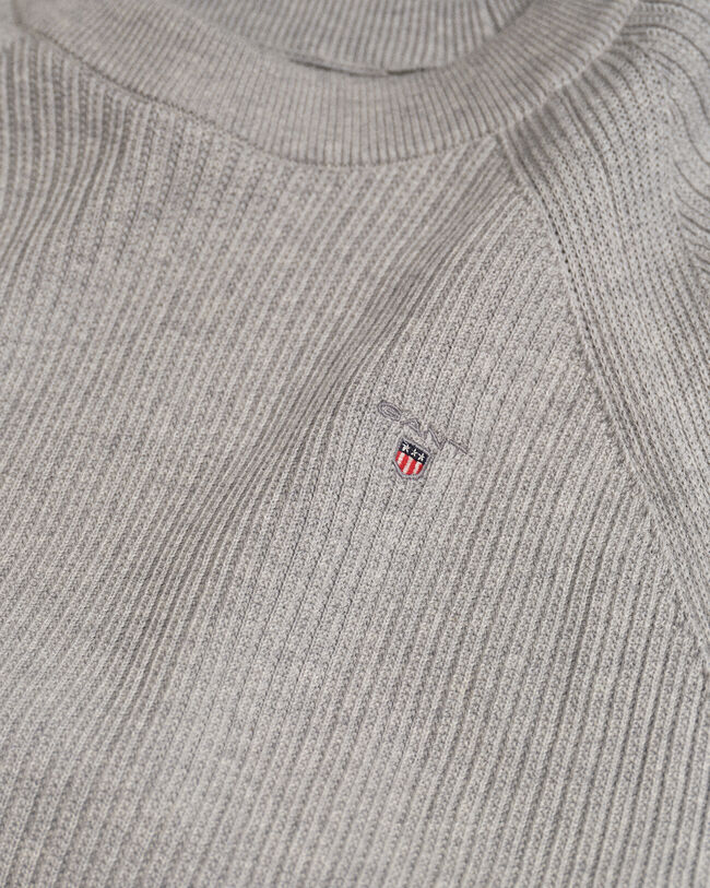 Teens Casual Rundhalspullover aus gerippter Baumwolle