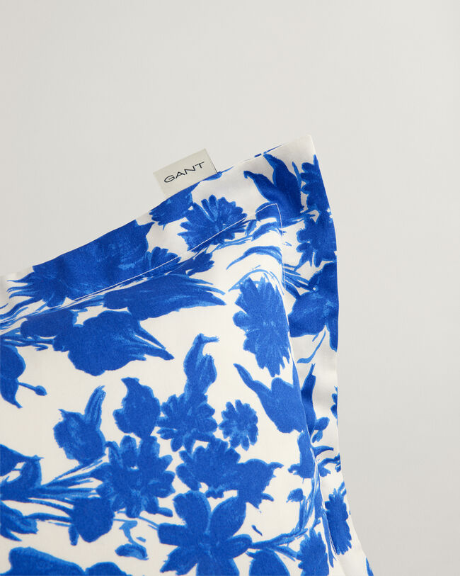Blue Floral Kopfkissenbezug