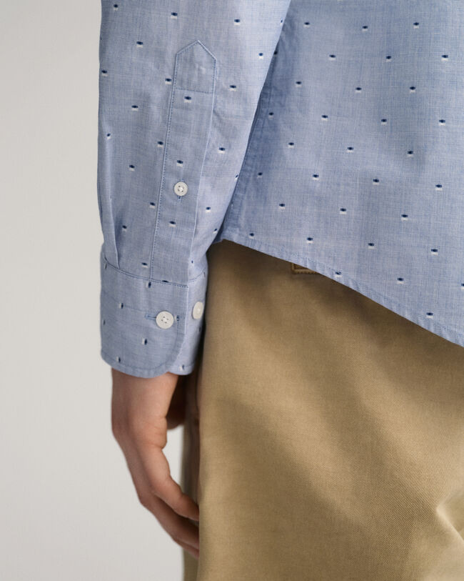 Slim Fit Dobby Hemd mit Punkten