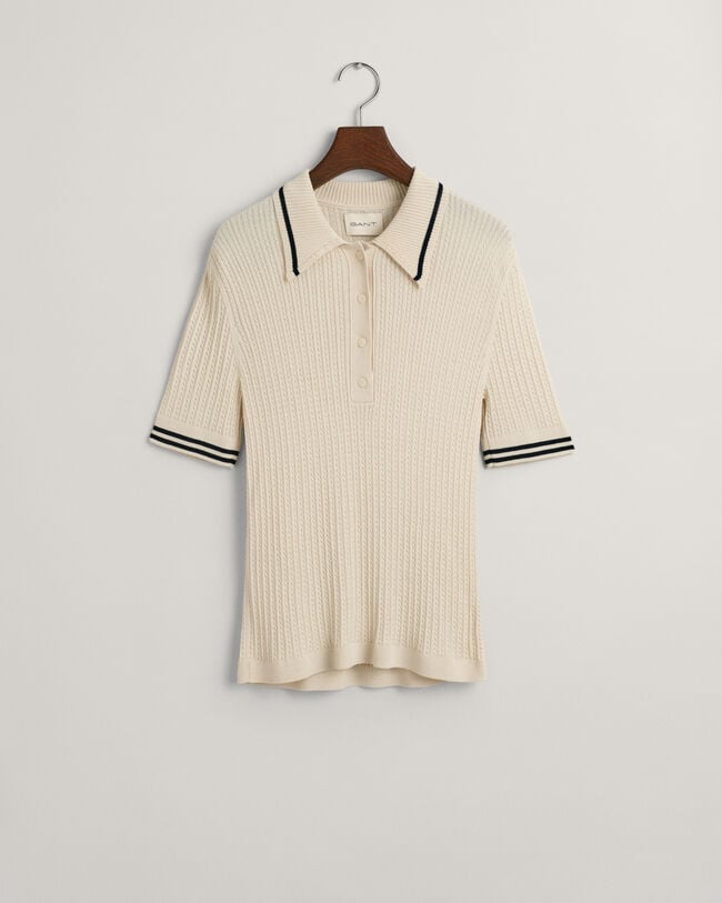 Mini Zopfstrick Polopullover