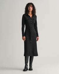 Slim Fit Jersey Polokleid