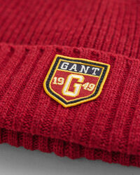 Badge Beanie und Schal aus Wolle im Geschenkset