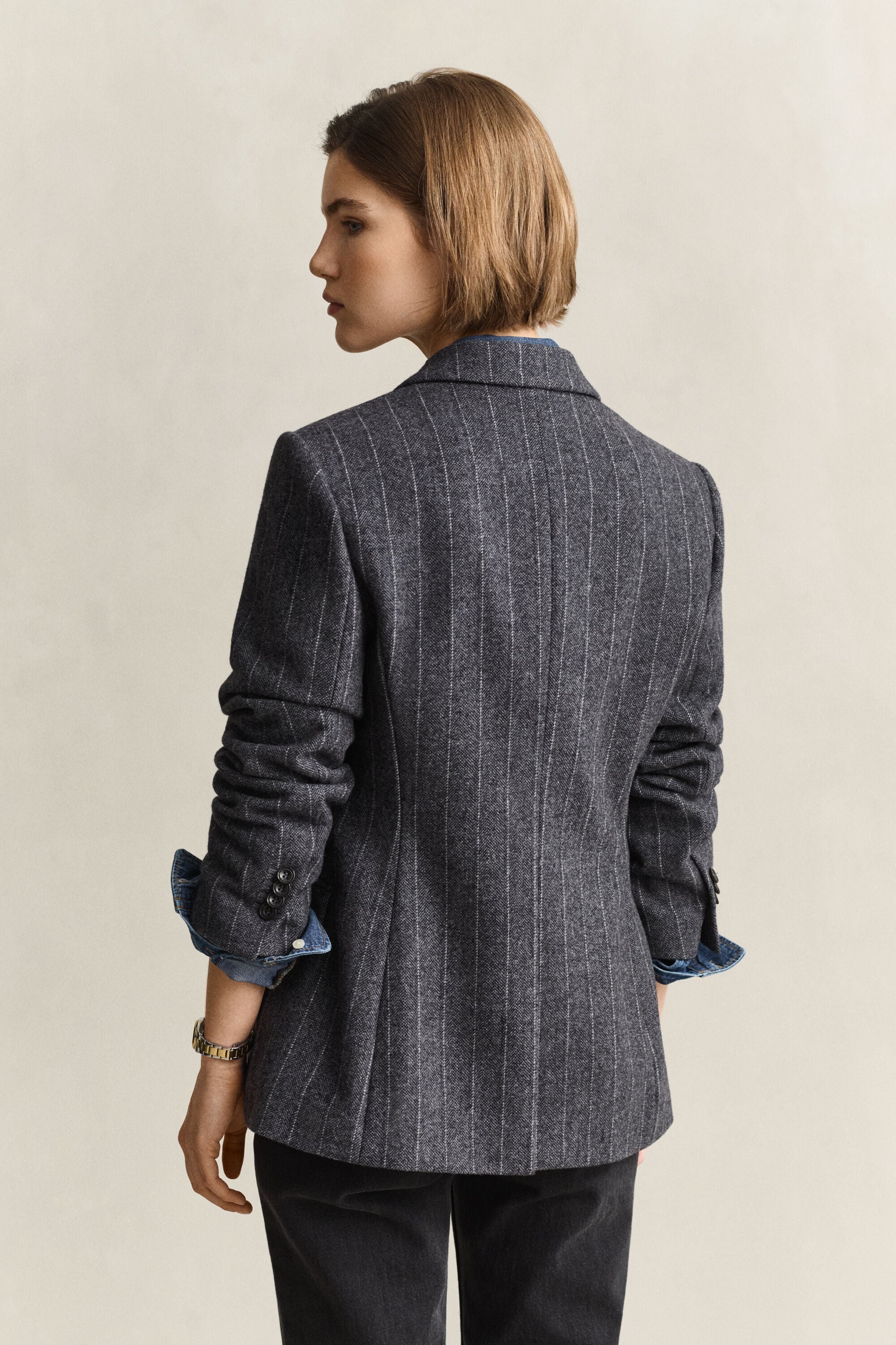 Pinstriped Hourglass Blazer