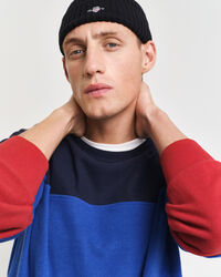 Rundhals-Sweatshirt mit Farbblockdesign