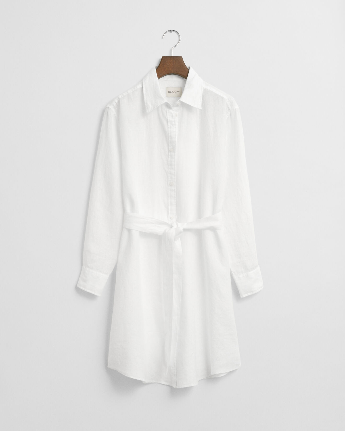 Hemdblusenkleid aus Leinen mit G&uuml;rtel