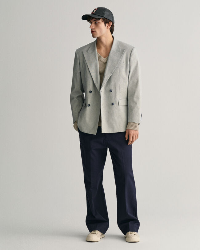 Zweireihiges Oversized Sakko mit Streifen