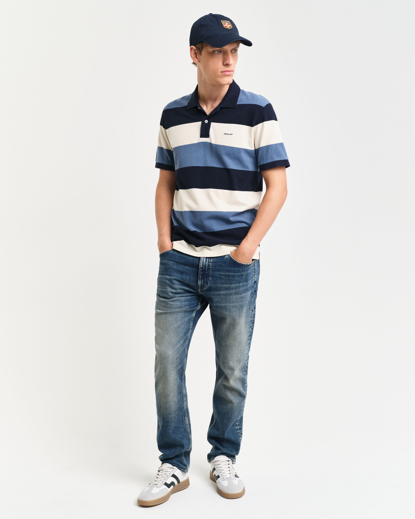 Piqué Poloshirt mit Blockstreifen