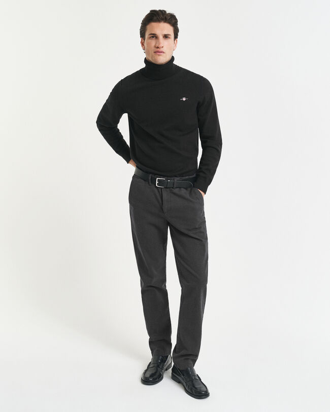 Slim Fit Herringbone Hose aus Baumwolle