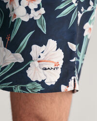 Badeshorts mit Oleander-Print