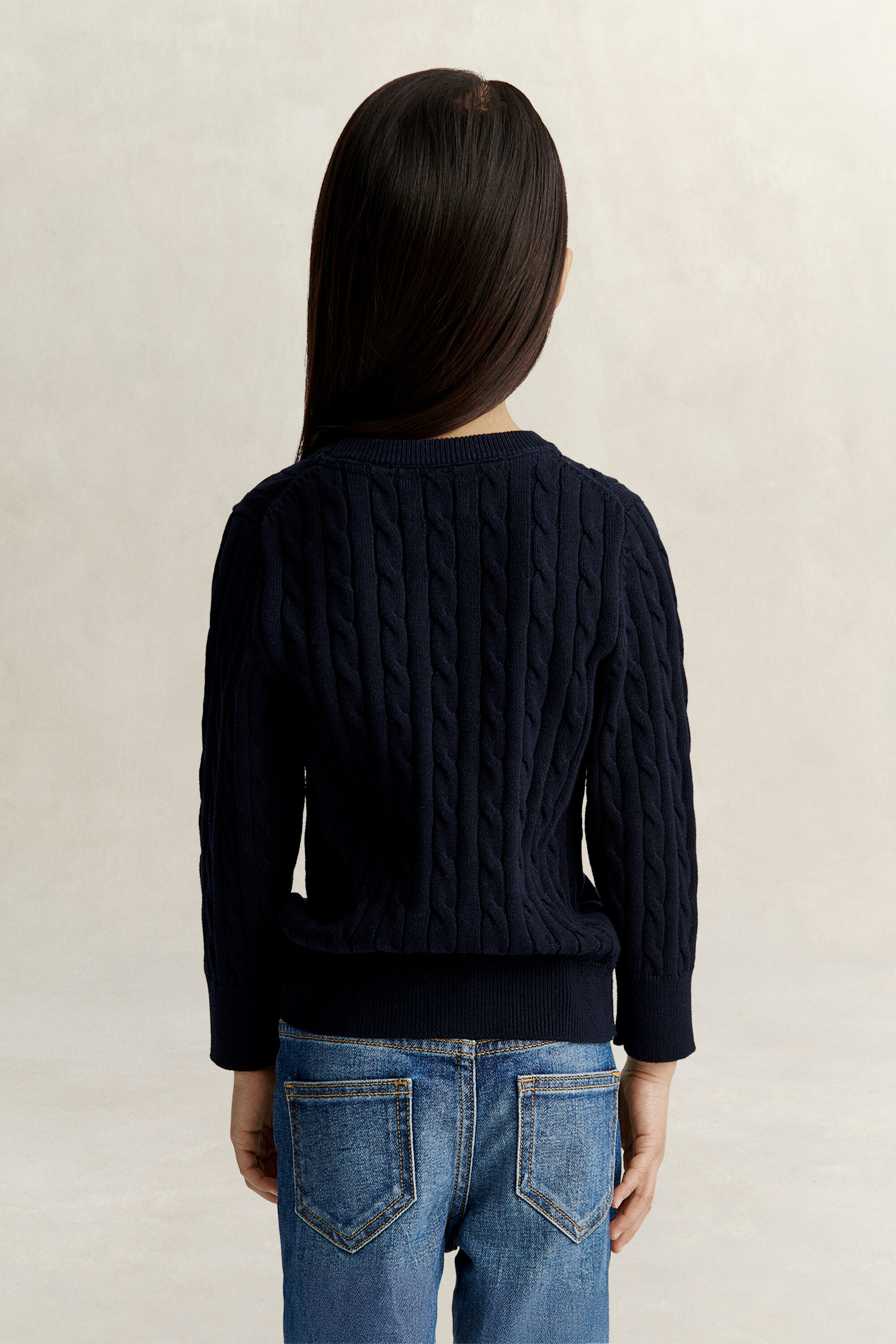 Pull en maille torsadée Shield Fille