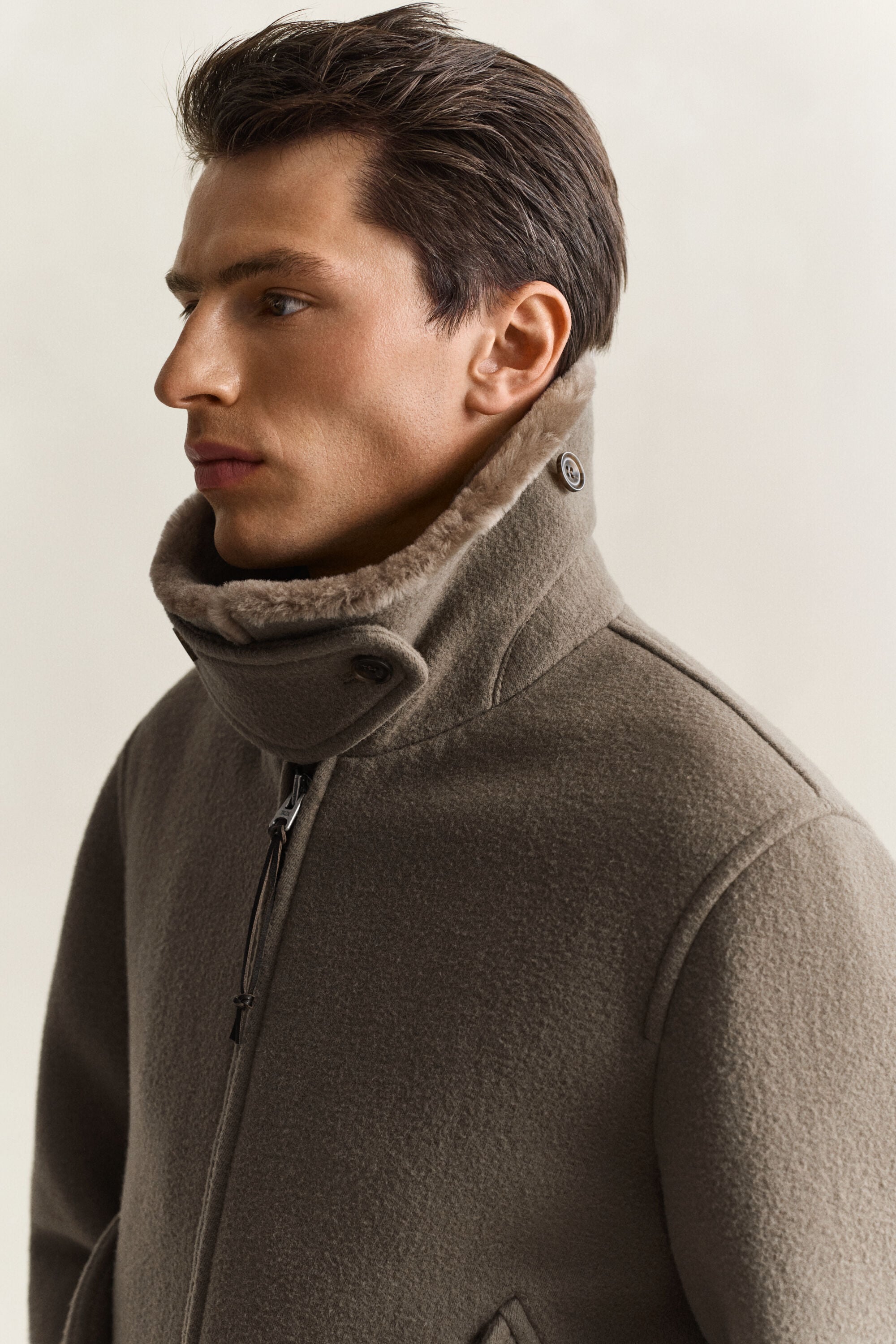 Giacca Aviator in lana e shearling