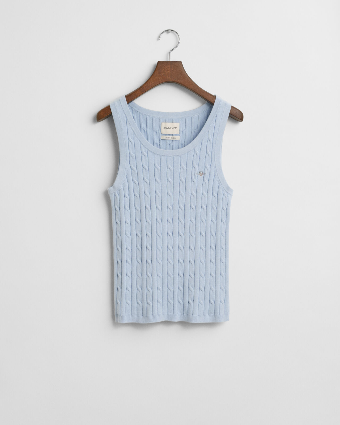 Tanktop aus Stretch-Baumwolle mit Zopfmuster