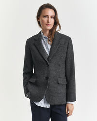 Regular Fit Houndstooth Blazer aus Wolle