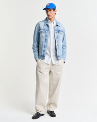 Regular Fit Hemd aus Baumwolle und Leinen mit Streifen