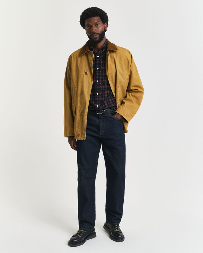 Regular Fit Cordhemd mit Karomuster