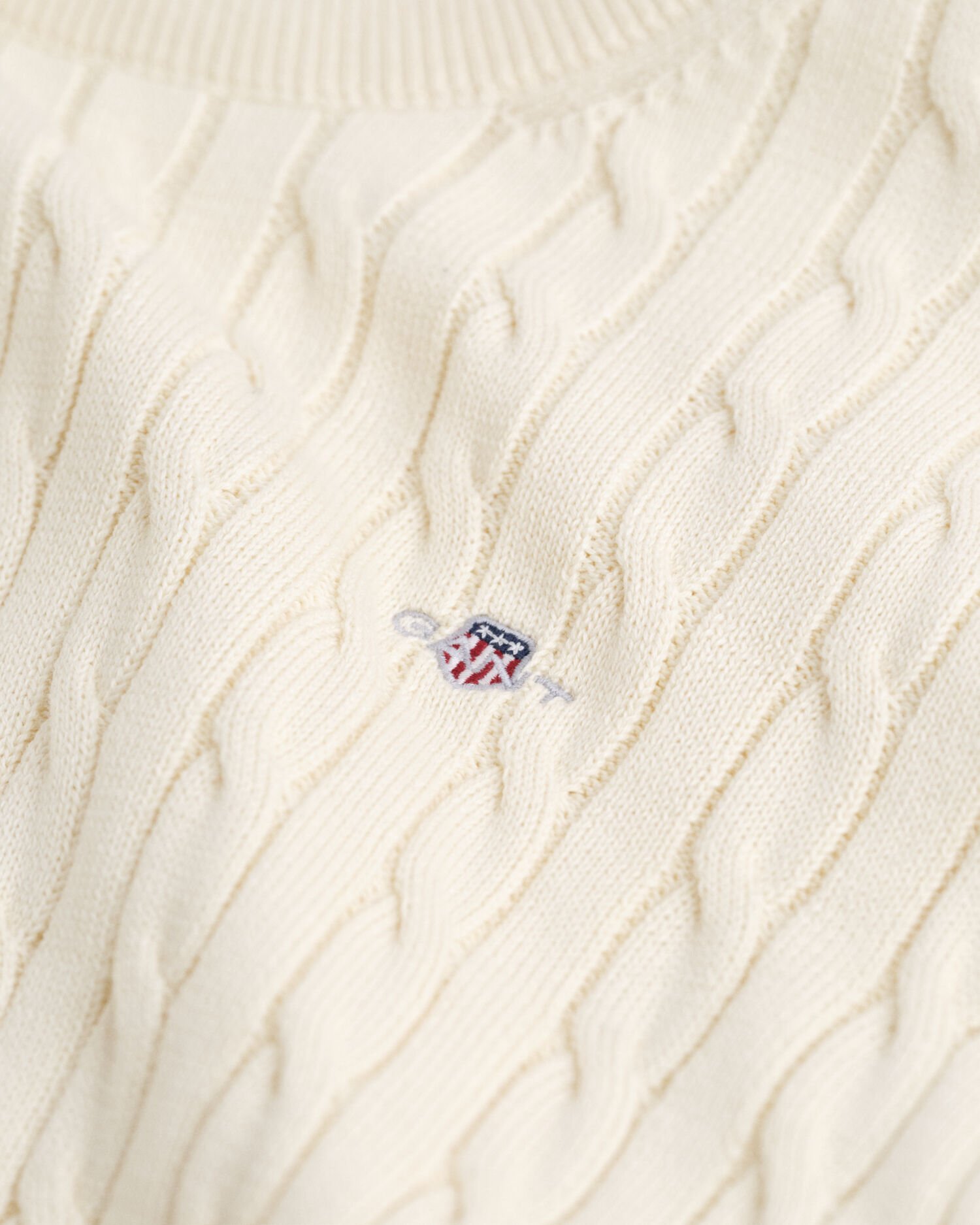 Teens Shield Zopfstrick Rundhalspullover aus Baumwolle