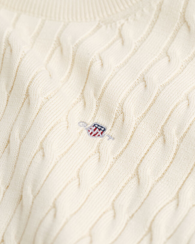 Teens Shield Zopfstrick Rundhalspullover aus Baumwolle