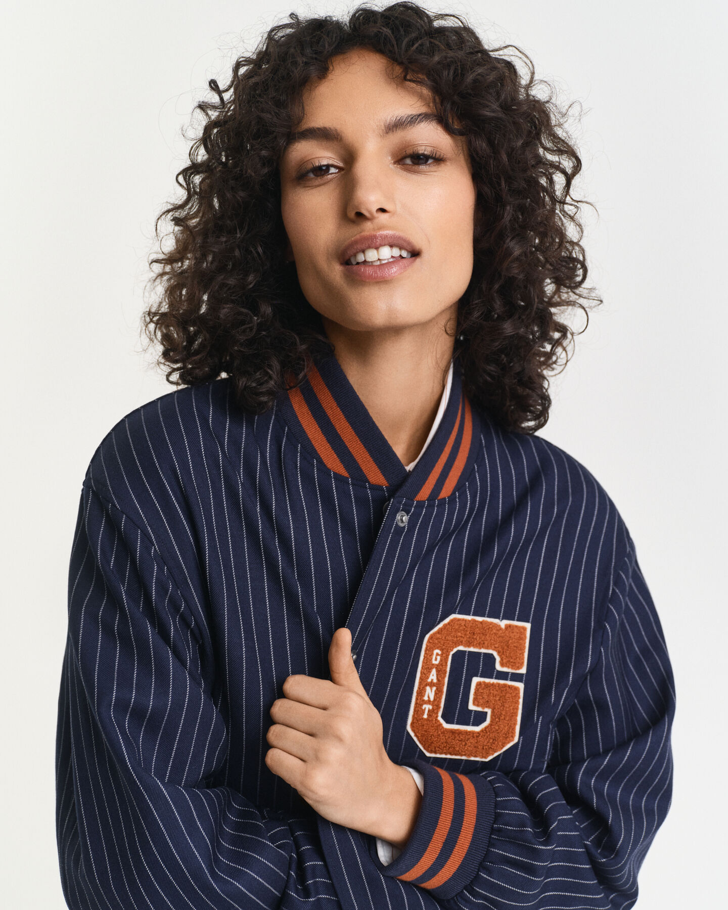 Pinstripe Varsity Jacke
