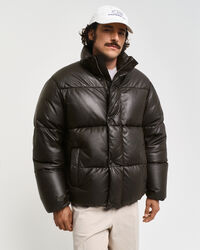 Puffer Jacke aus Leder mit Gänsedaunen