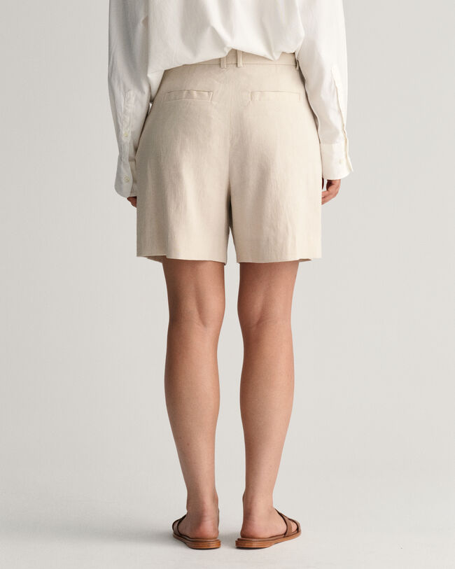 Formelle Stretch Leinen Shorts