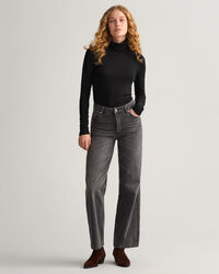 Lang&auml;rmliger Jersey Rollkragenpullover