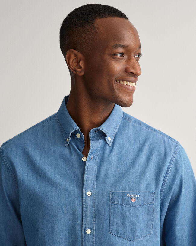 Indigoblaues Regular Fit Hemd