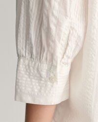 Relaxed Fit Seersucker Schlupfbluse mit Streifen