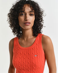 Tanktop aus Stretch-Baumwolle mit Zopfmuster