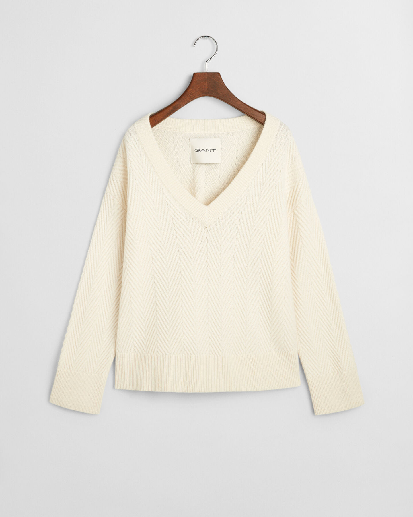 Herringbone V-Neck Pullover