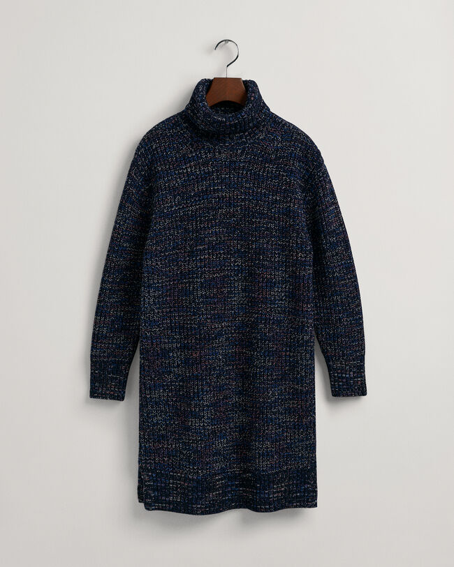 Mehrfarbiges Rollkragenkleid