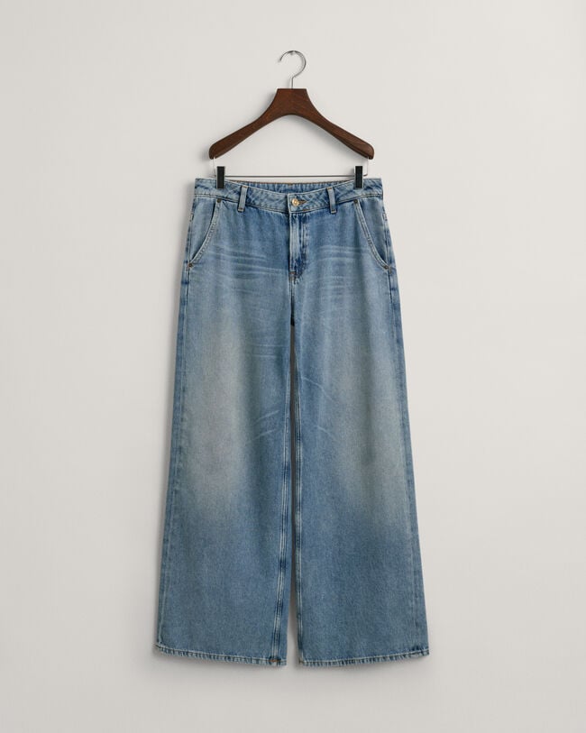 Jeans mit niedriger Bundhöhe und weitem Bein