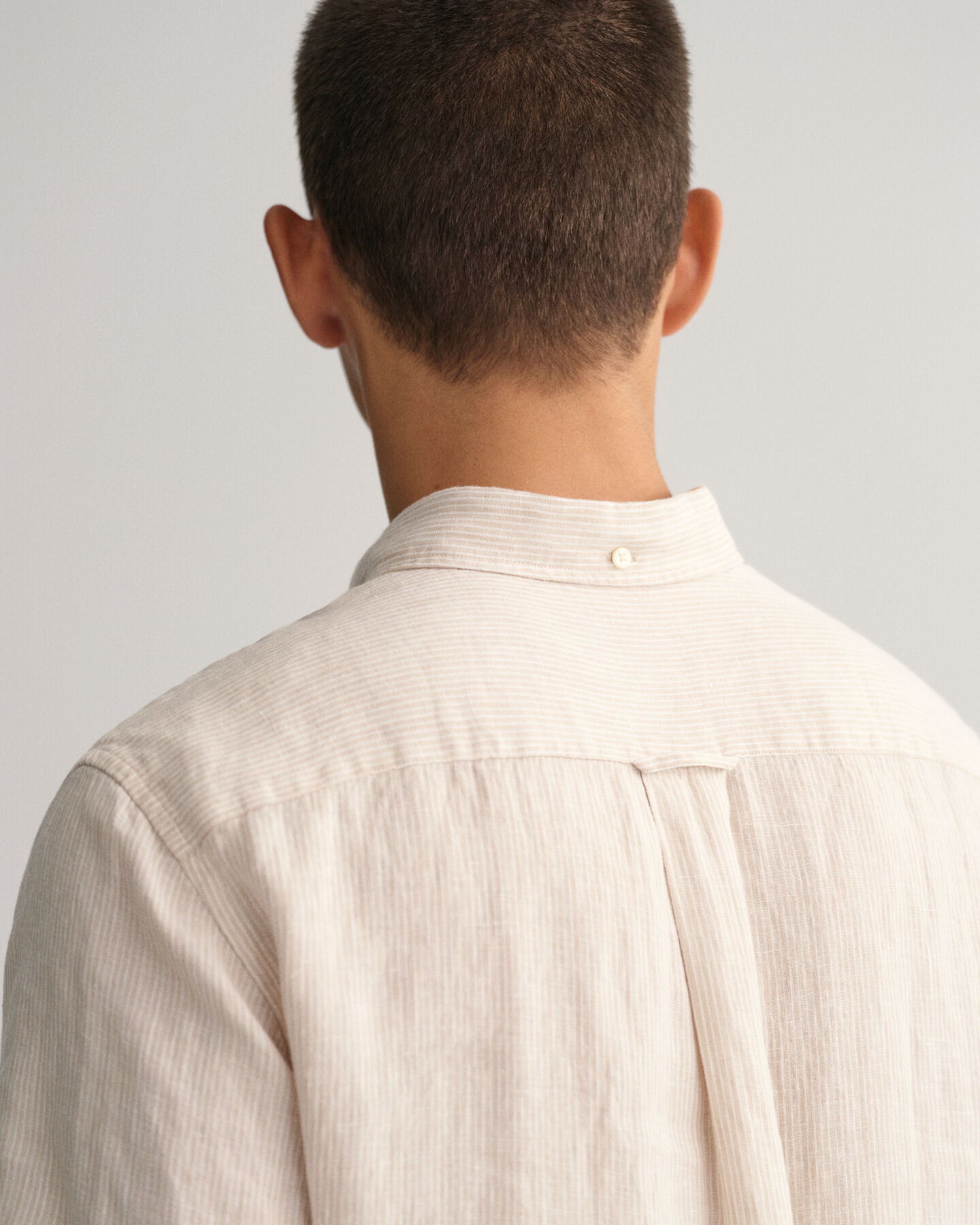 Regular Fit Kurzarm-Leinenhemd mit Streifen